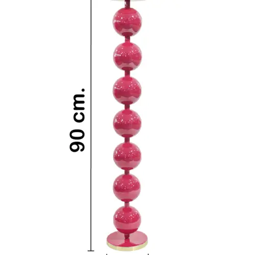 Candelabro de metal diseño esferas rojo mate de 18x18x90cm