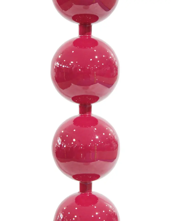 Candelabro de metal diseño esferas rojo mate de 18x18x90cm - Image 4