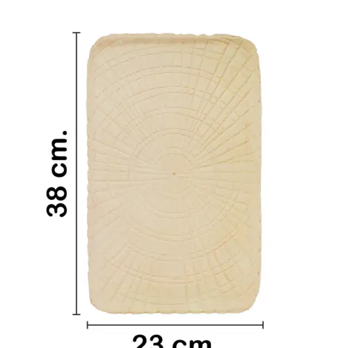 Charola rectangular de metal nude de 38x23x1.5cm