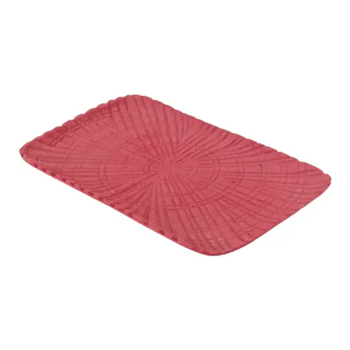Charola rectangular de metal roja de 33x20x1.5cm