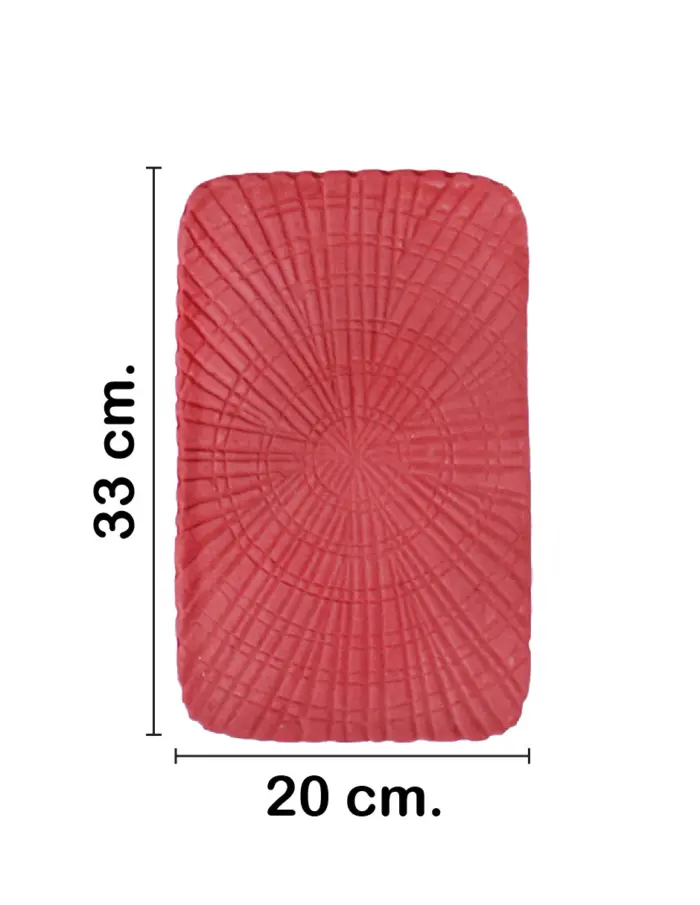 Charola rectangular de metal roja de 33x20x1.5cm - Image 2