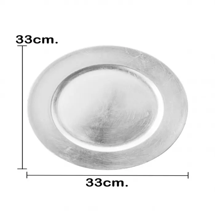 Plato de presentación de plástico plata de 33cm - Image 4