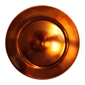 Plato de presentación naranja metalico de 33x33x2cm