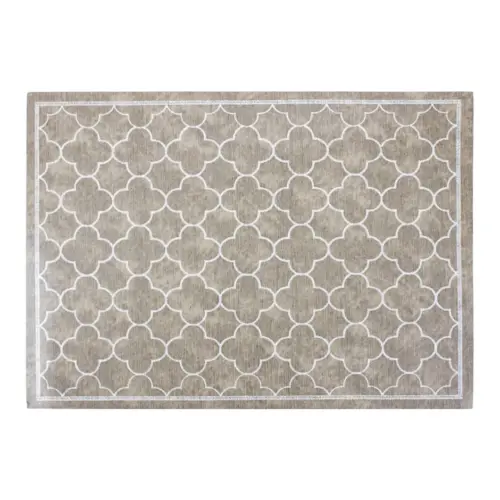 Mantel individual rectangular diseño trebol beige de 43x30cm