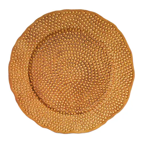 Plato de prestación con puntos cobre de 33cm