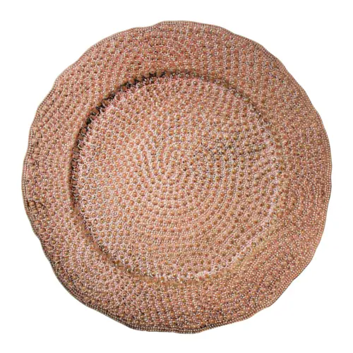 Plato de prestación con puntos color pate de 33cm