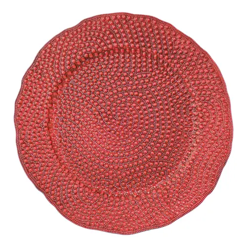 Plato de prestación con puntos de color ladrillo de 33cm