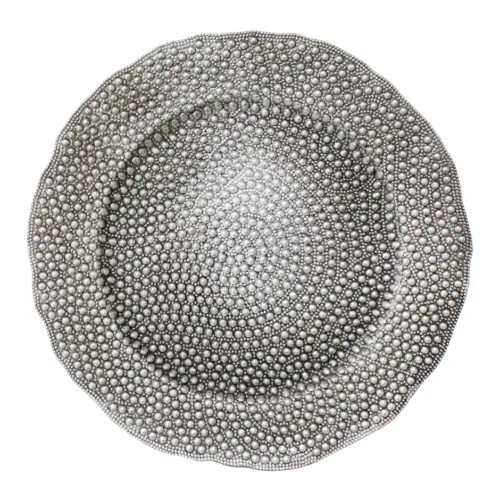 Plato de prestación con puntos de color gris de 33cm
