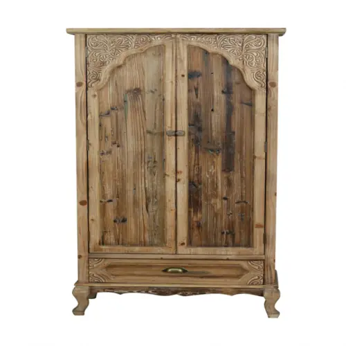 Armario de madera MDF natural con 2 puertas de 77x40x169cm