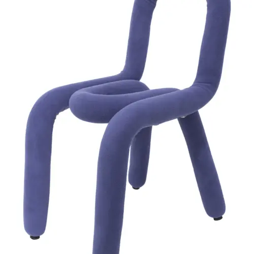 Silla de terciopelo azul con respaldo descubierto de 37x53x79cm
