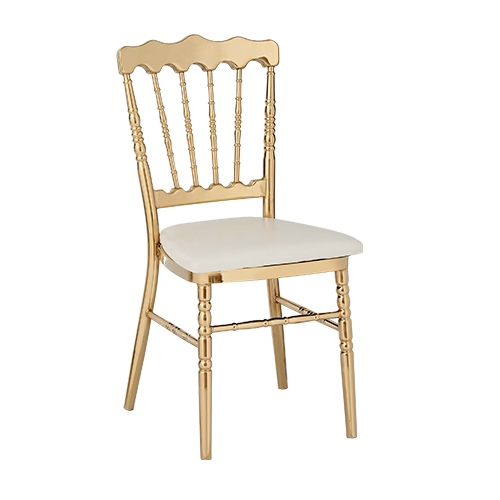 Silla de metal dorada con asiento suave de 50x40x93x44cm Soporta 120kg