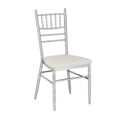 Silla de metal plateada con asiento suave de 50x40x93x44cm Soporta 120kg