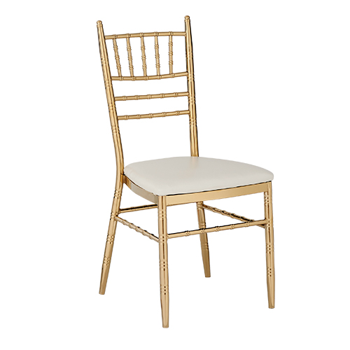 Silla de metal dorada con asiento suave de 50x40x93x44cm Soporta 120kg