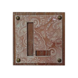 Cuadro de mosaico de color con letra L de 16×4.2×16.0cm