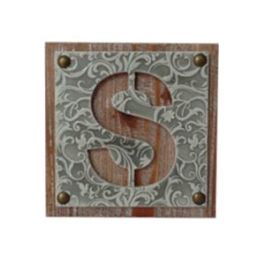 Cuadro de mosaico de color con letra S de 16×4.2×16.0cm