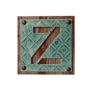 Caja mosaico de colores con letra Z de 25×4,2x25cm