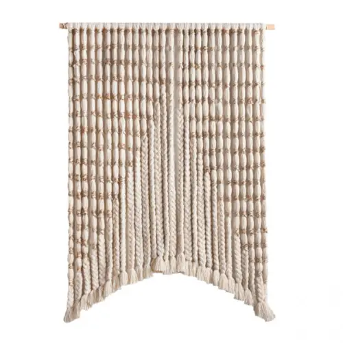 Colgante de yute trenzado con tonos naturales de 60X90cm