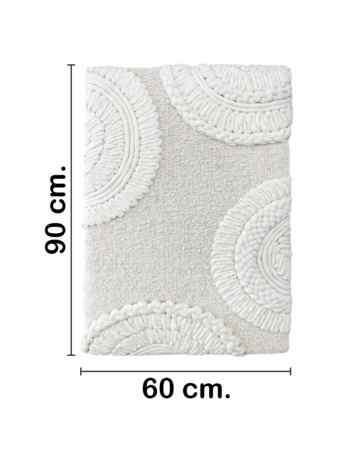 Cuadro beige con círculos de lana de 60X90cm - Image 2