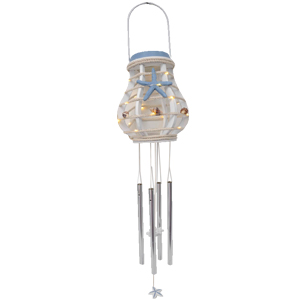 Carrillón de viento diseño faro de mar con luz (usa baterias AAA) de 65x15x15cm
