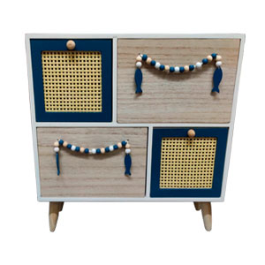 Alhajero de madera con decoración marino de 31.5x12x30cm