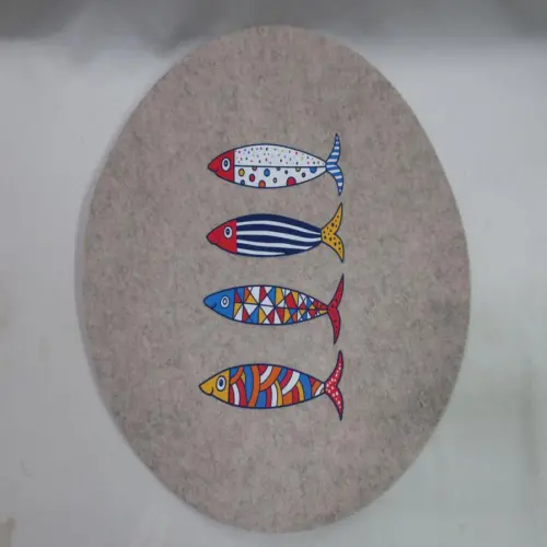 Mantel de fieltro diseño peces de colores de 35×0.3cm