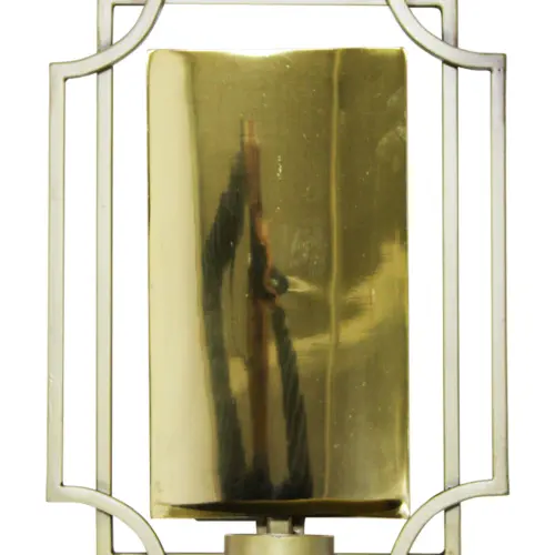 Candelero de metal para pared dorado de 8×17.5x26cm