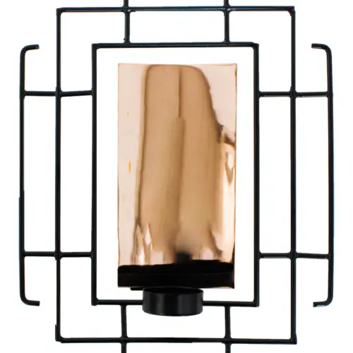 Candelero de metal para pared negro con cobre de 8.5×22.5×29.5cm
