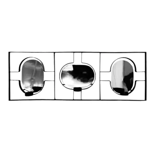Candelero de metal para pared de 3 velas negro con plateado de 8.5x74x25cm