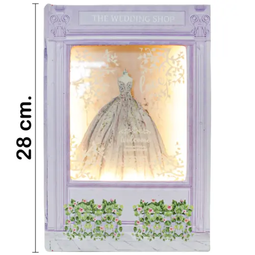 Caja de sombra diseño vestido morado de 28x19x7.6cm