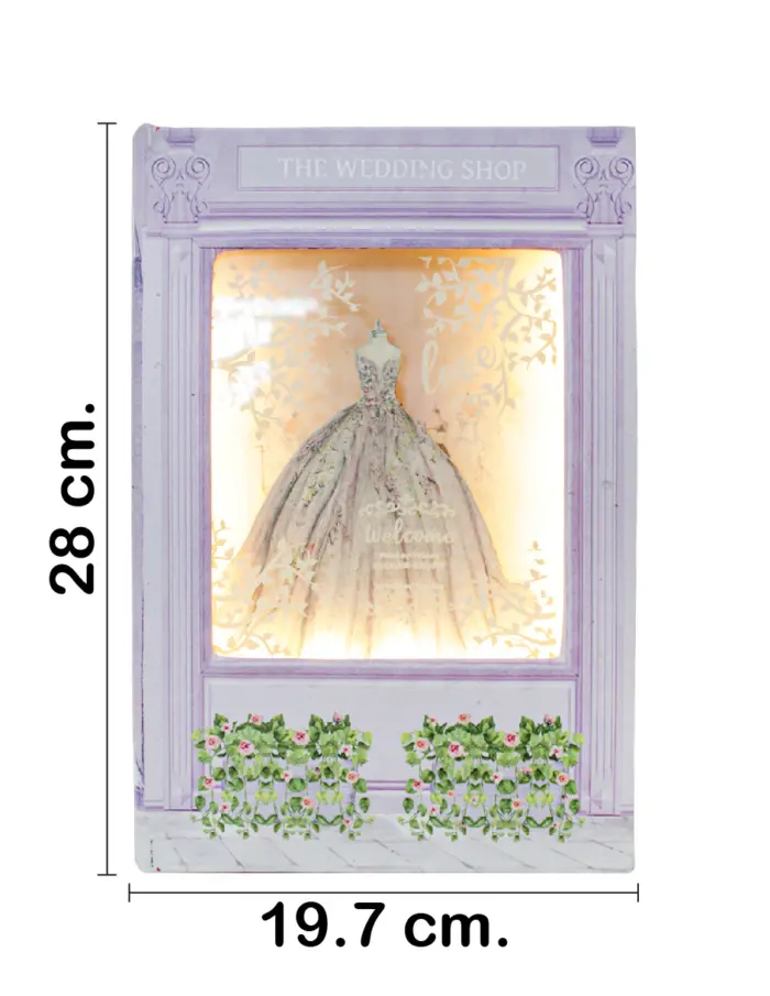 Caja de sombra diseño vestido morado de 28x19x7.6cm - Image 2