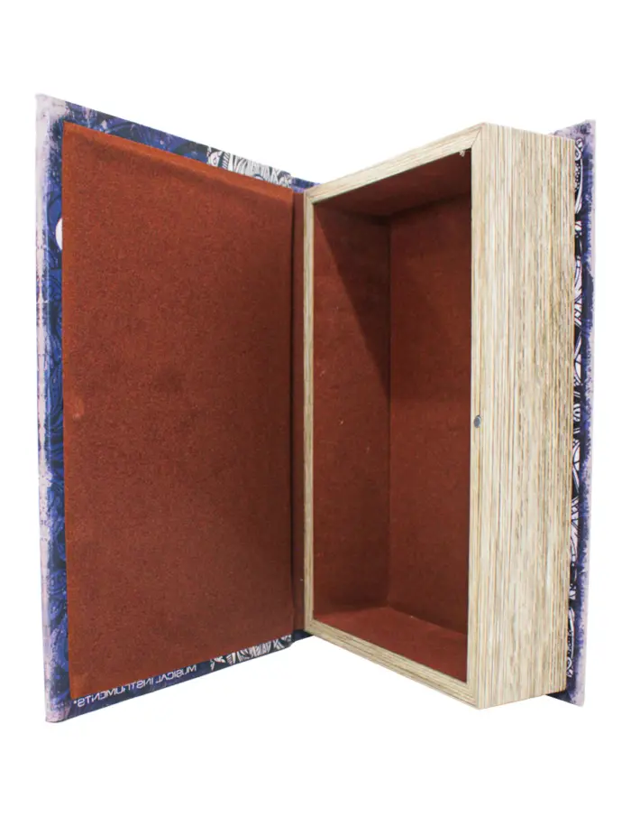 Caja de libro con espejo diseño mandalas de color azul de 27x18x7cm - Image 4