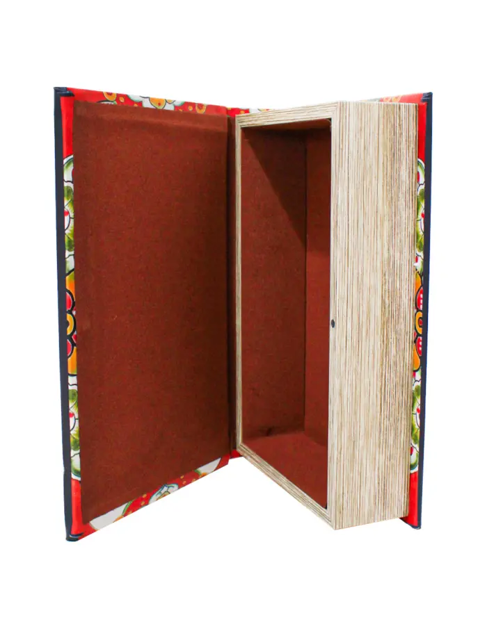 Caja de libro con espejo diseño flores con frase de 27x18x7cm - Image 4