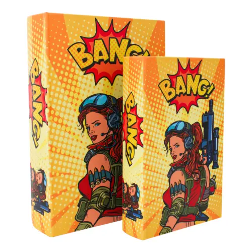 Juego de portalibros diseño bang de 30x21x7cm