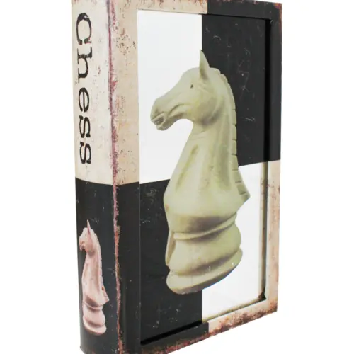 Caja de libros diseño caballo de ajedrez de 24x16x5cm