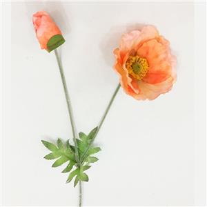 Vara de flores de amapola durazno de 64cm