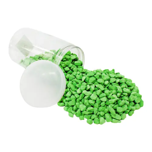 Caja de piedras gravilla de colores verdes de 2kg de 1-1.5cm