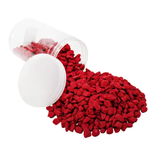 Caja de piedras gravilla de colores rojos de 2kg de 1-1.5cm