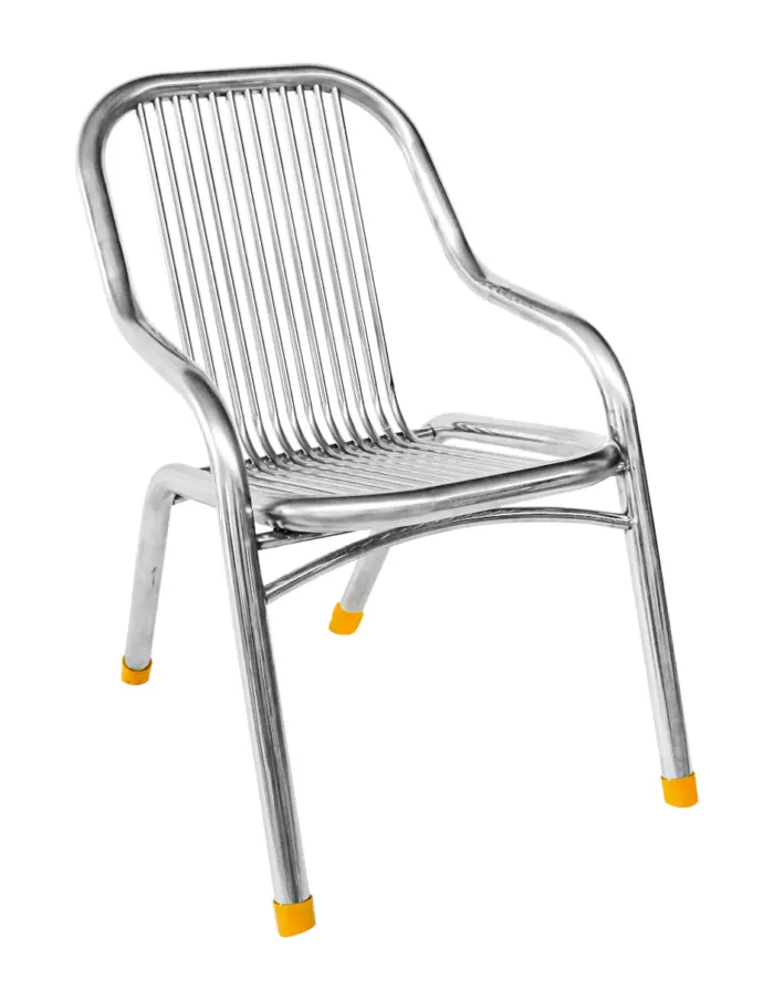 Silla de metal plateado de 46x57x83cm - Image 2