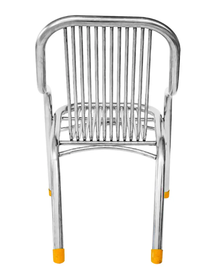 Silla de metal plateado de 46x57x83cm - Image 3