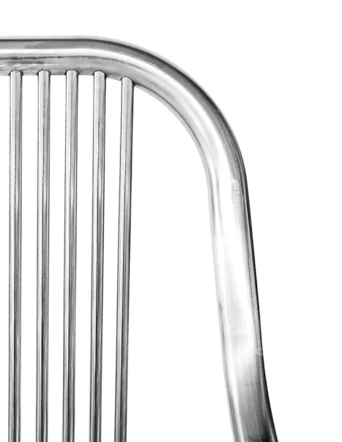 Silla de metal plateado de 46x57x83cm - Image 4