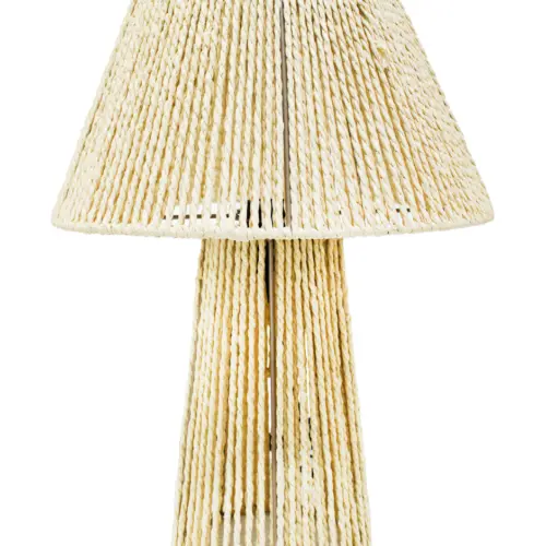 Lámpara de mesa tejida beige de 31x31x43.3cm