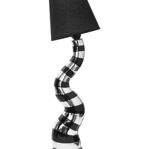 Lámpara de mesa de color negro con plateado de 18x18x60cm