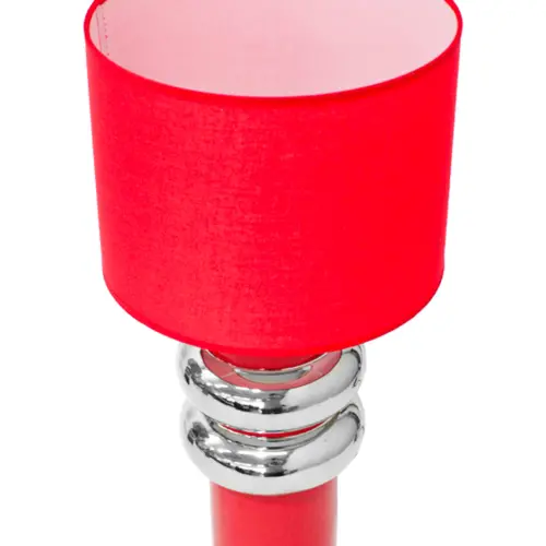 Lámpara de mesa de color rojo con plateado de 24x24x46cm