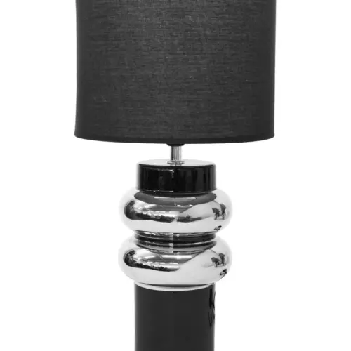 Lámpara de mesa de color negro con plateado de 24x24x46cm