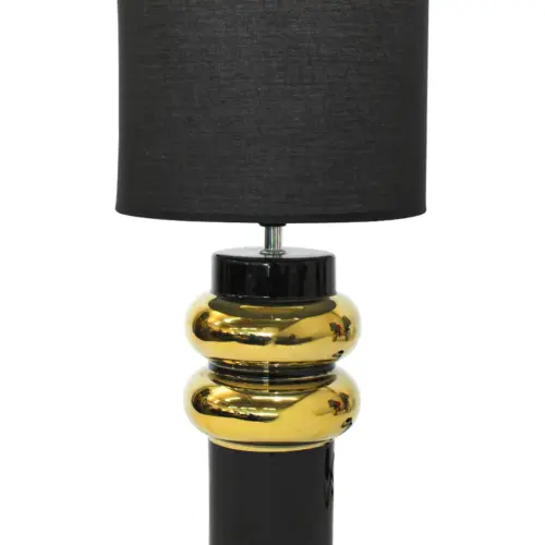 Lámpara de mesa de color negro con dorado de 24x24x46cm