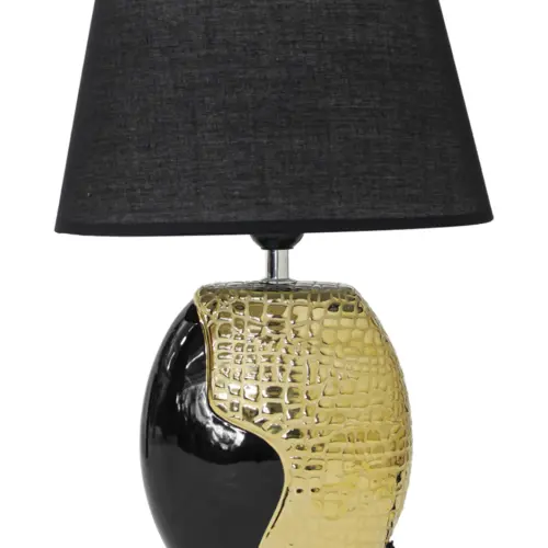 Lámpara de mesa negra con dorado de 17x27x40cm