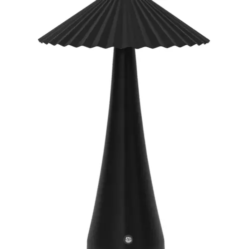 Lámpara de mesa de metal negra (usa USB) de 19x19x30.5cm