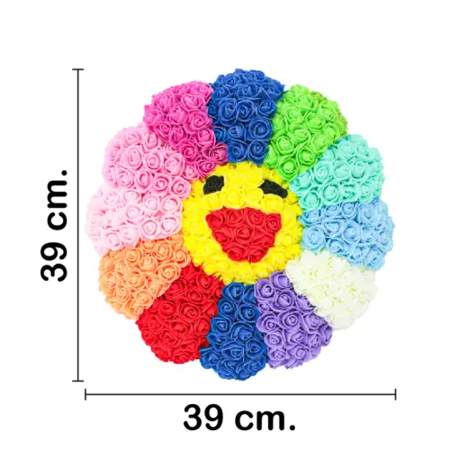Flor forrada de flores de 39x39x10cm