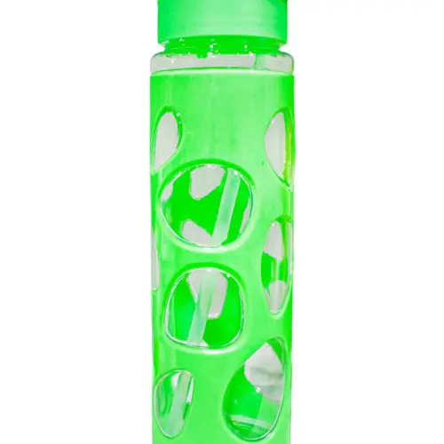 Botella de plástico verde de7.3×7.3x25cm