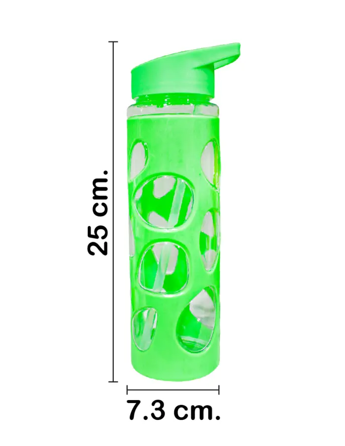 Botella de plástico verde de7.3x7.3x25cm - Image 2